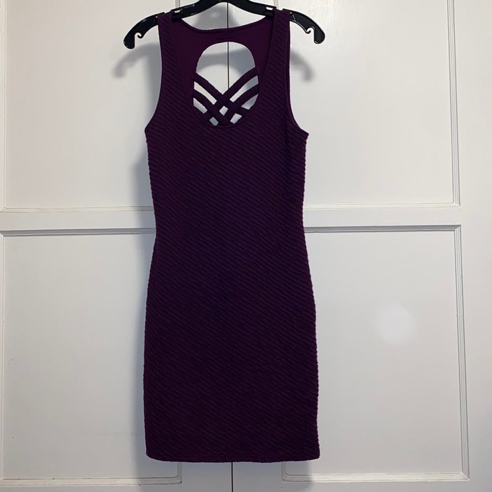 Free People Medium Violet Purple Crisscross Back Midi Dress